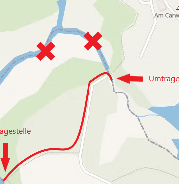 Verbindung zwischen Dreetz- und Carwitzer See ist nicht mehr befahrbar Karte